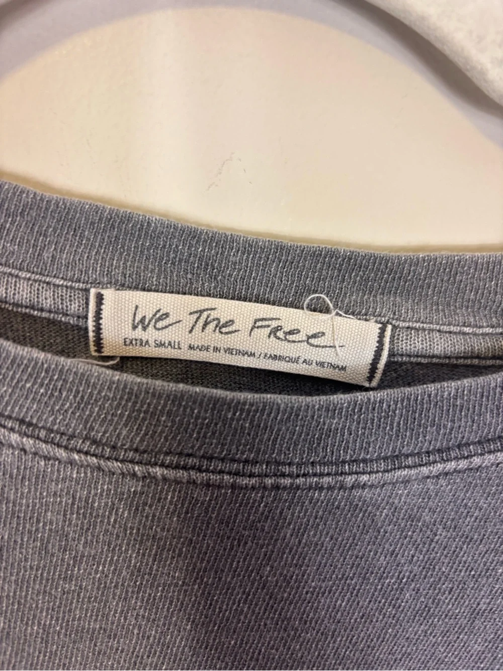 Free People Short Sleeve Cropped Boxy Tee in Washed Gray XS Small Flaw